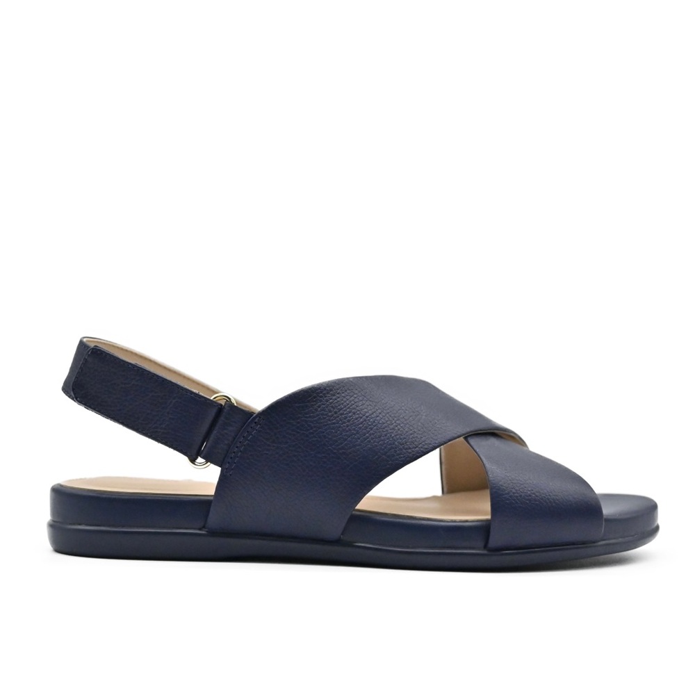 NEW COLE HAAN Navy Grand Ambition Flat Sandal #956 - Picture 1 of 11